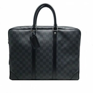 Louis Vuitton Briefcase Document Bag Graphite Black Porte Voyage PDV
